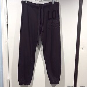 PINK Victoria's Secret Black Sweatpants Tapered Legs Joggers Women's Size Small
